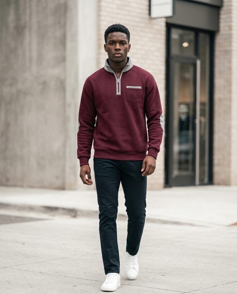Zumieze - Eahor | Quarter-Zip Color-Block Sweatshirt Men