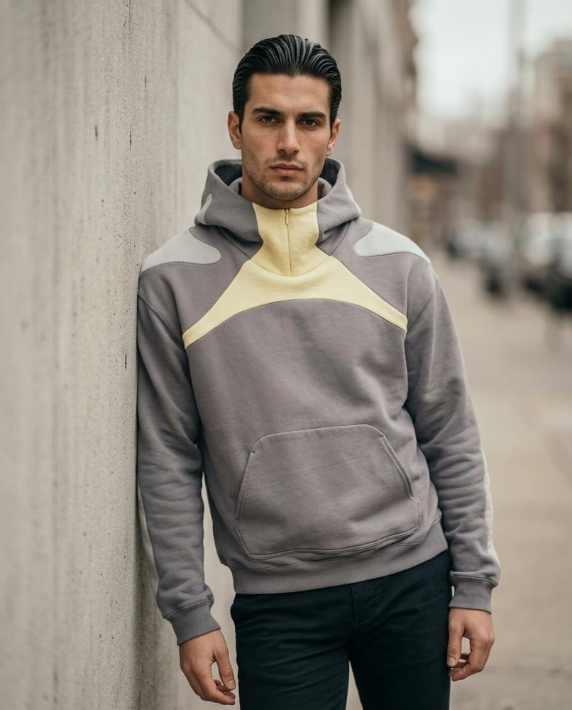 Zumieze - Noral | Color-Blocked High-Neck Hoodie Men