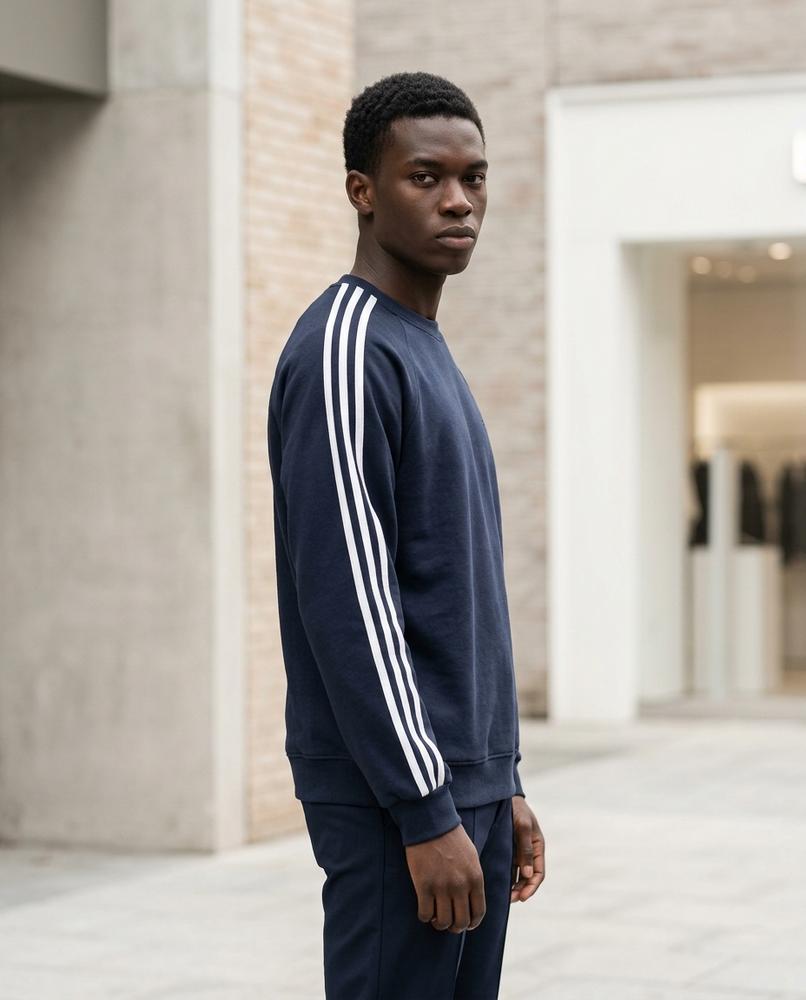 Zumieze - Kavan | Striped Raglan Sleeve Sweatshirt Men