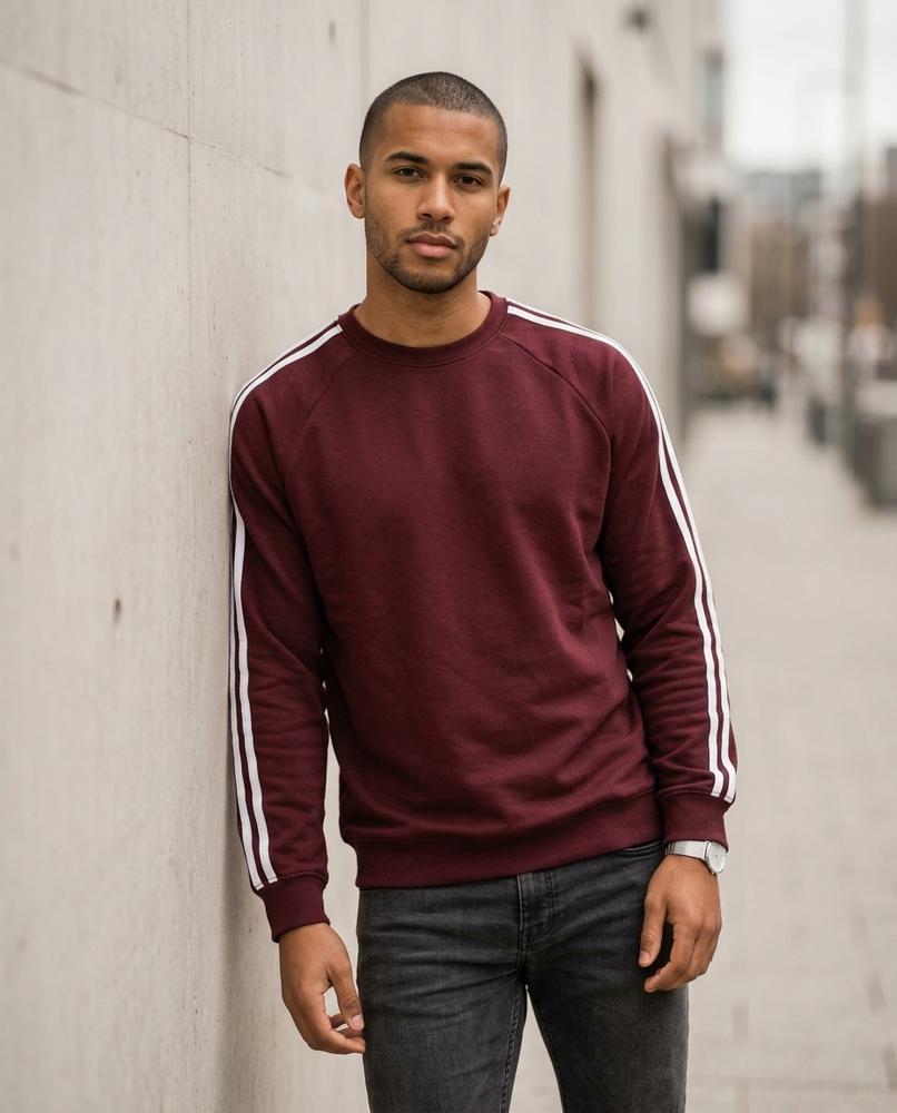 Zumieze - Kavan | Striped Raglan Sleeve Sweatshirt Men