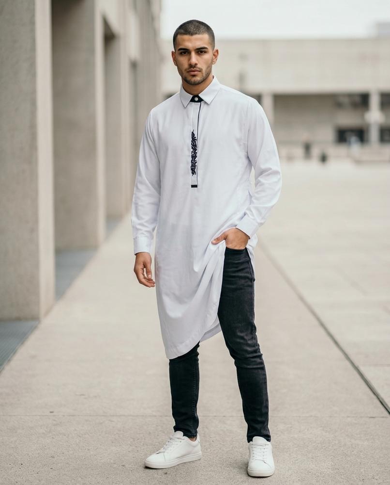 Zumieze - Saken | Embroidered Longline Tunic Men