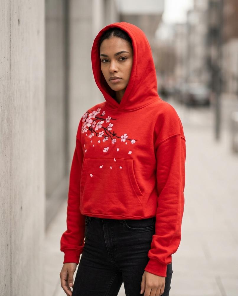 Zumieze - Letor | Floral-Print Relaxed-Fit Hoodie Women