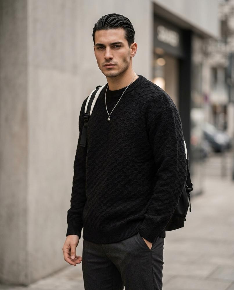 Zumieze - Loram | Textured Relaxed-Fit Sweater Men