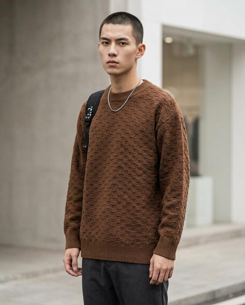 Zumieze - Loram | Textured Relaxed-Fit Sweater Men