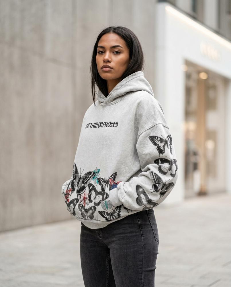 Zumieze - Alvan | Graphic-Print Washed-Look Hoodie Unisex
