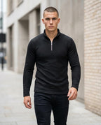Zumieze - Zemir | Textured Quarter-Zip Sweater Men
