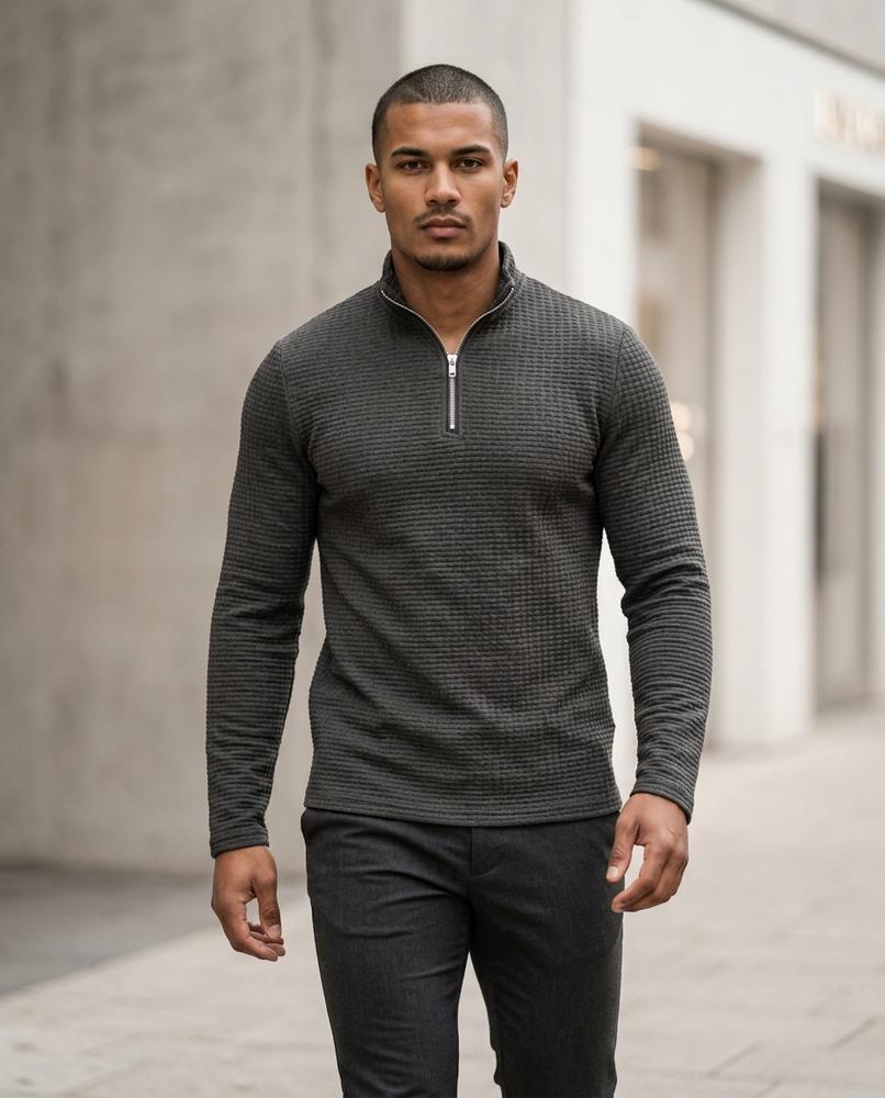 Zumieze - Zemir | Textured Quarter-Zip Sweater Men