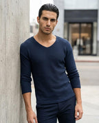 Zumieze - Kasan | Waffle-Knit V-Neck Sweater Men