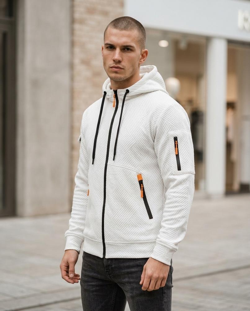 Zumieze - Miken | Quilted Zip-Up Hoodie Men