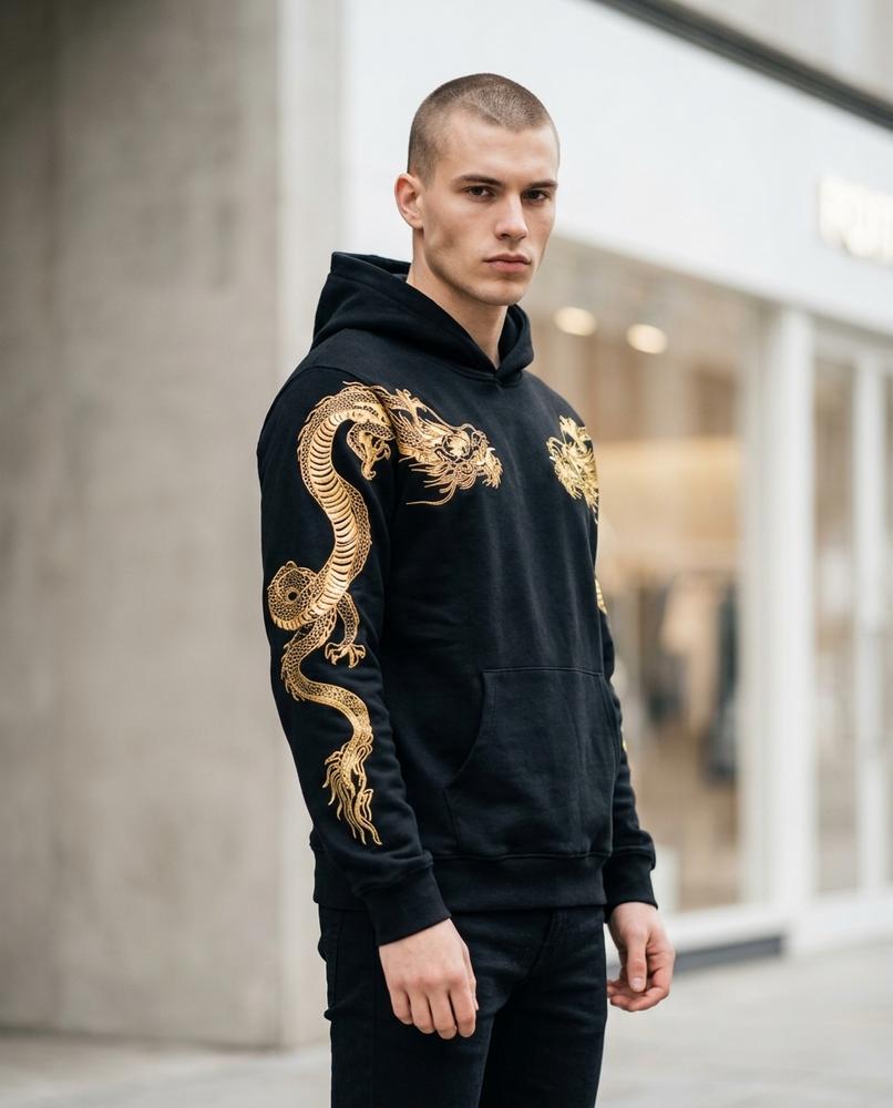 Zumieze - Cahal | Embroidered Cotton Hoodie Men