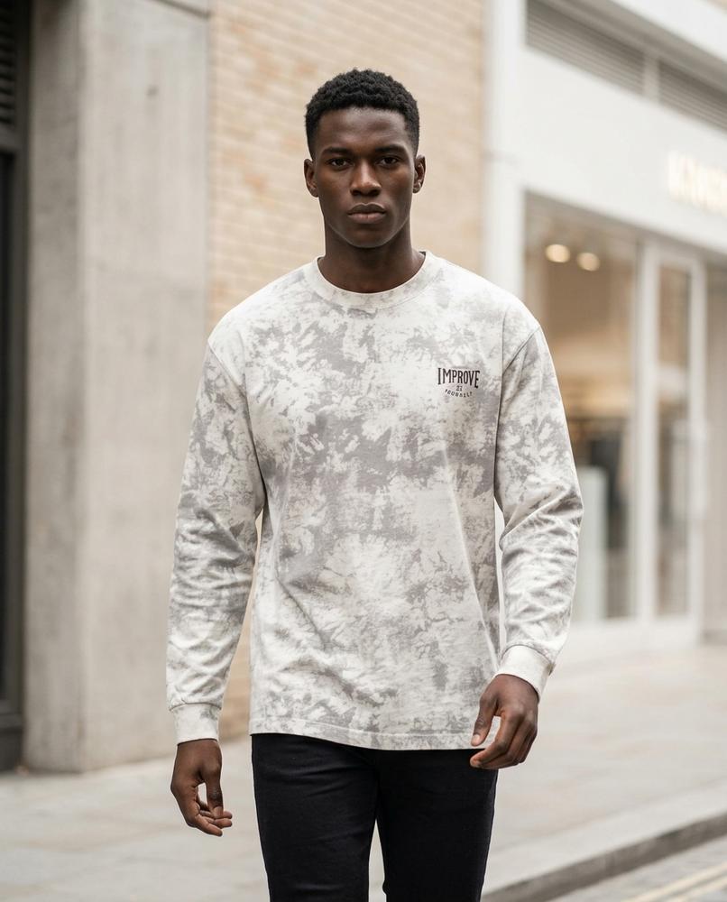 Zumieze - Washed Green | Washed-Out Long-Sleeved Sweatshirt Unisex