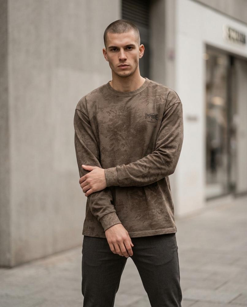 Zumieze - Washed Green | Washed-Out Long-Sleeved Sweatshirt Unisex