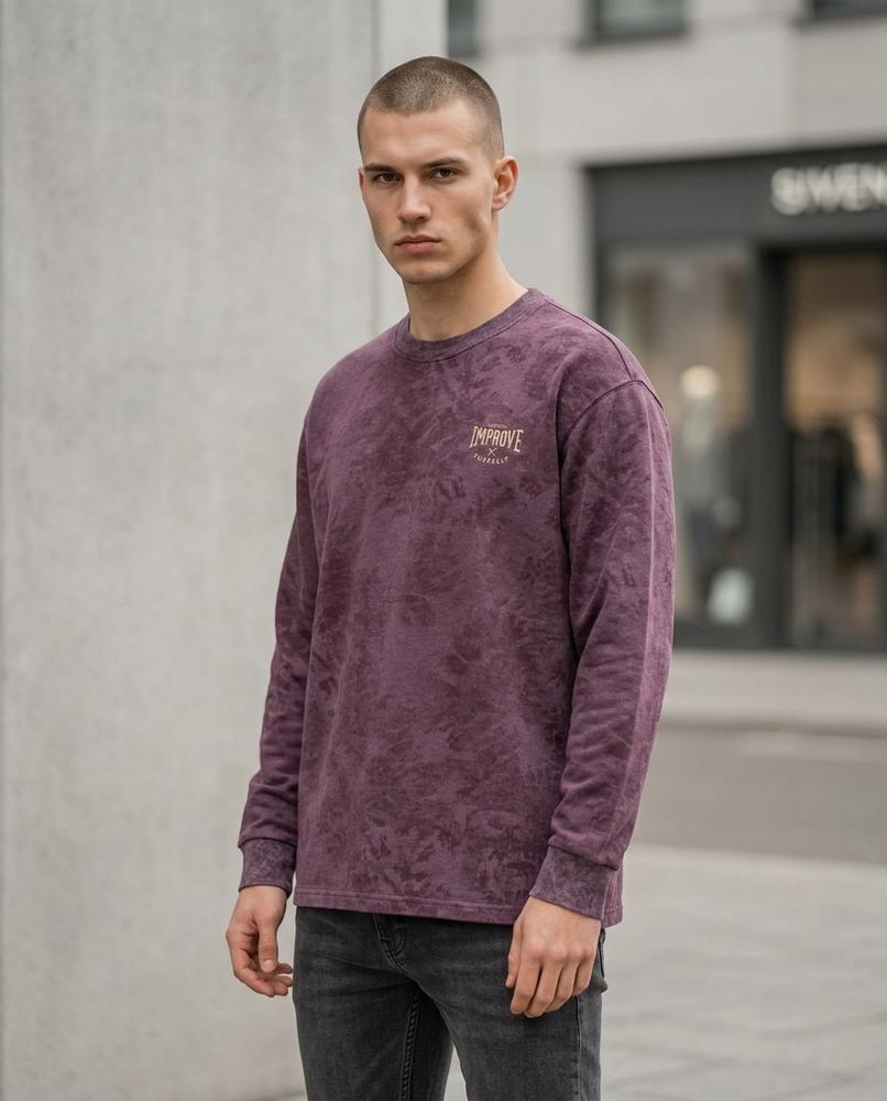 Zumieze - Washed Green | Washed-Out Long-Sleeved Sweatshirt Unisex