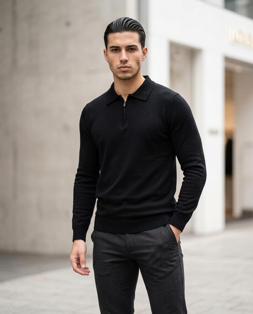 Zumieze - Leken | Knitted Zip-Neck Sweater Men