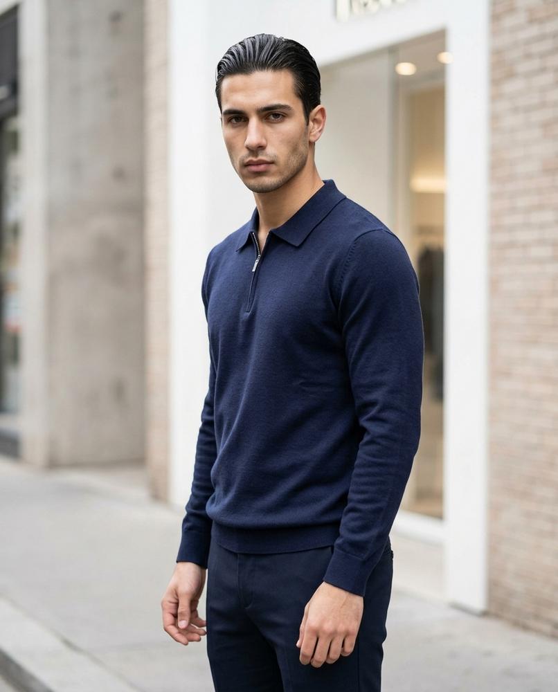 Zumieze - Leken | Knitted Zip-Neck Sweater Men