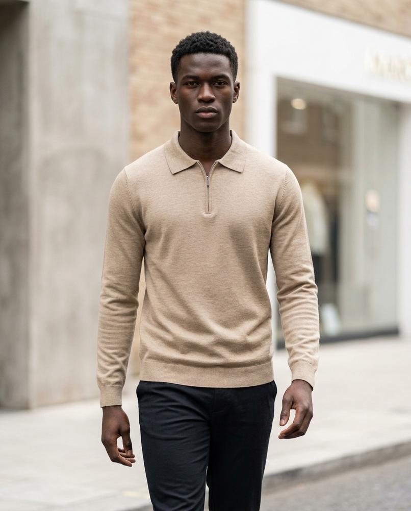 Zumieze - Leken | Knitted Zip-Neck Sweater Men