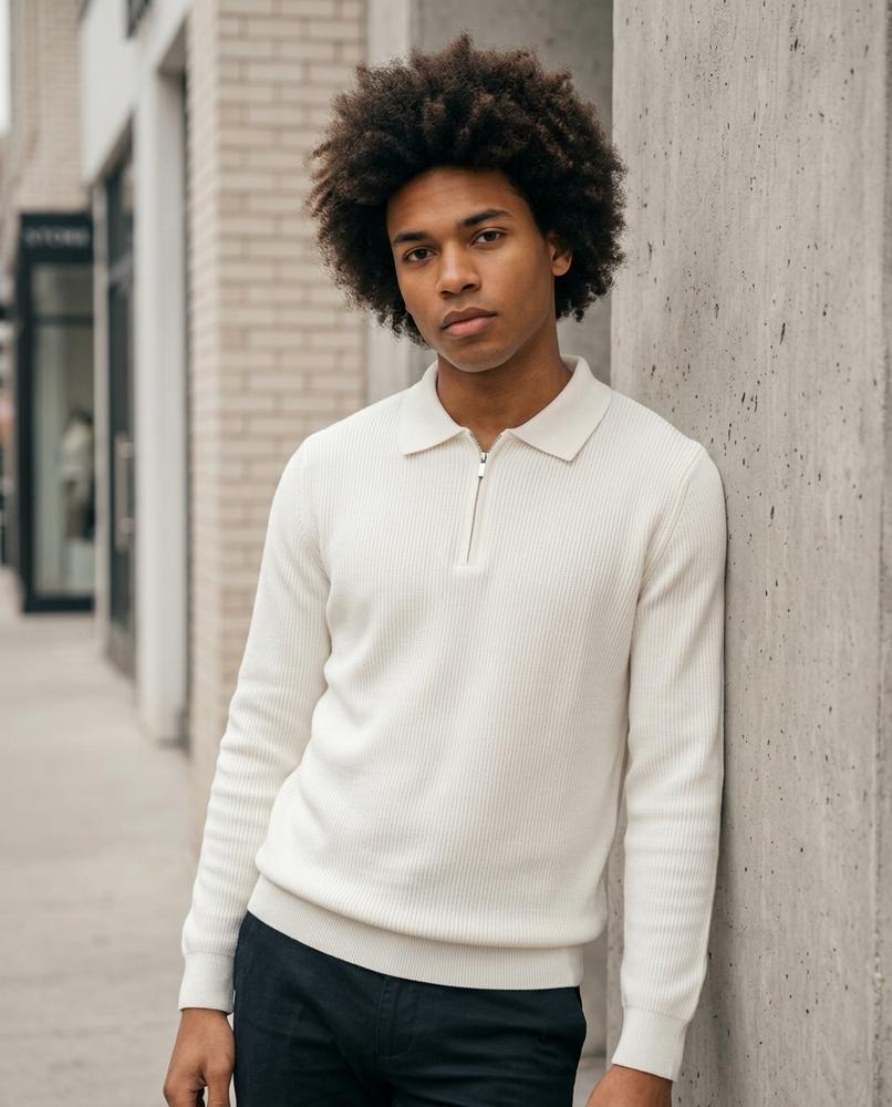 Zumieze - Leken | Knitted Zip-Neck Sweater Men