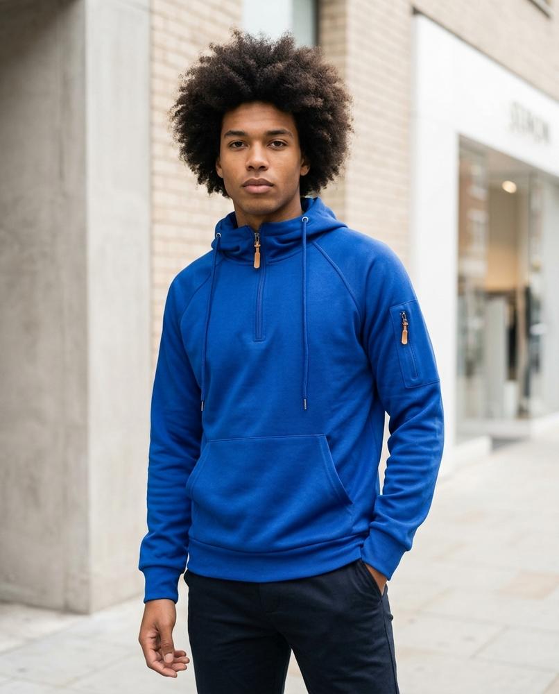 Zumieze - Nenor | Quarter-Zip Raglan-Sleeve Hoodie Men