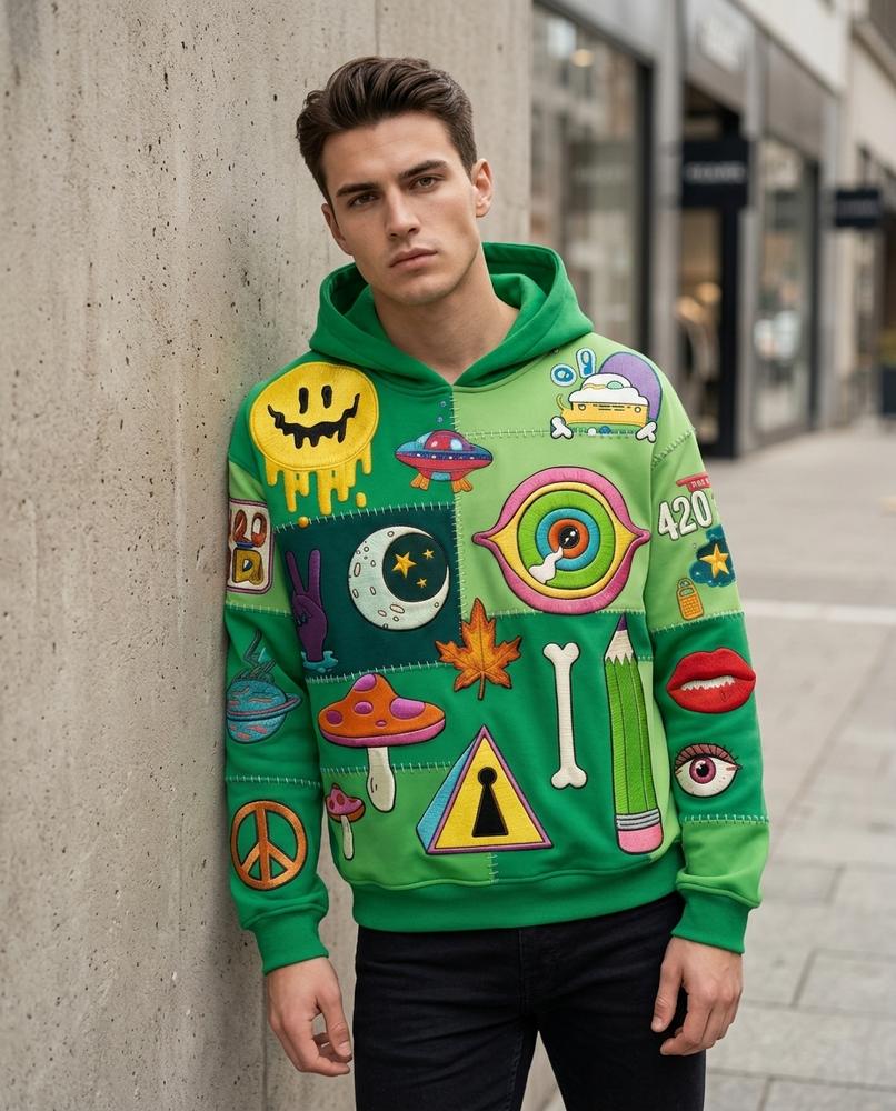 Zumieze - Dadar | Appliquéd Patched Hoodie Men