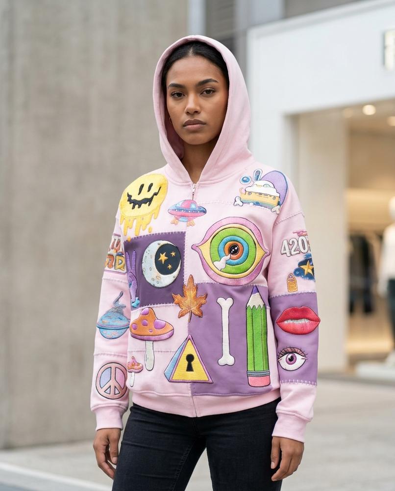 Zumieze - Dadar | Appliquéd Patched Hoodie Men