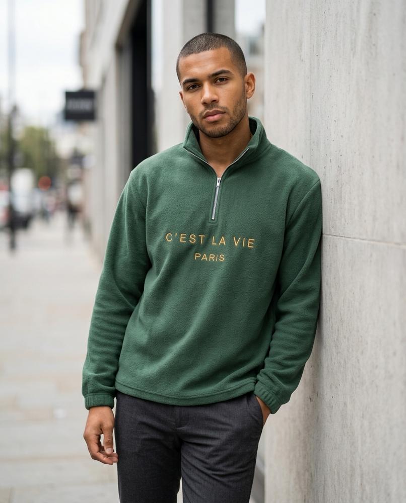 Zumieze - Nelin | Fleece Quarter-Zip Sweatshirt Men
