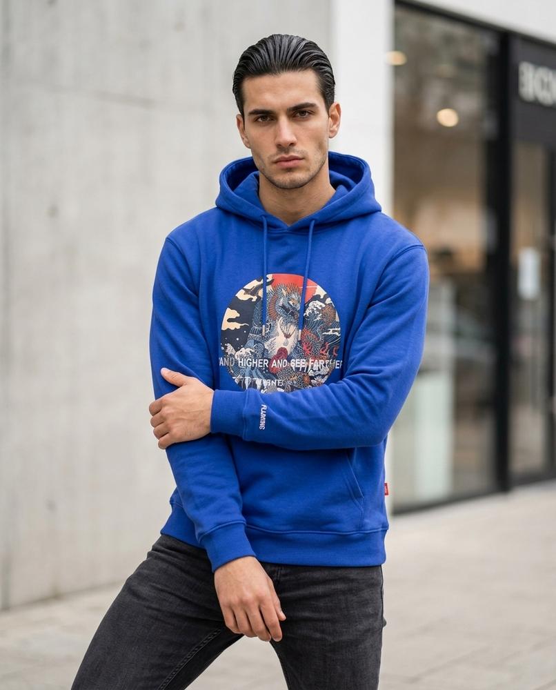 Zumieze - Zalom | Printed Relaxed-Fit Hoodie Men