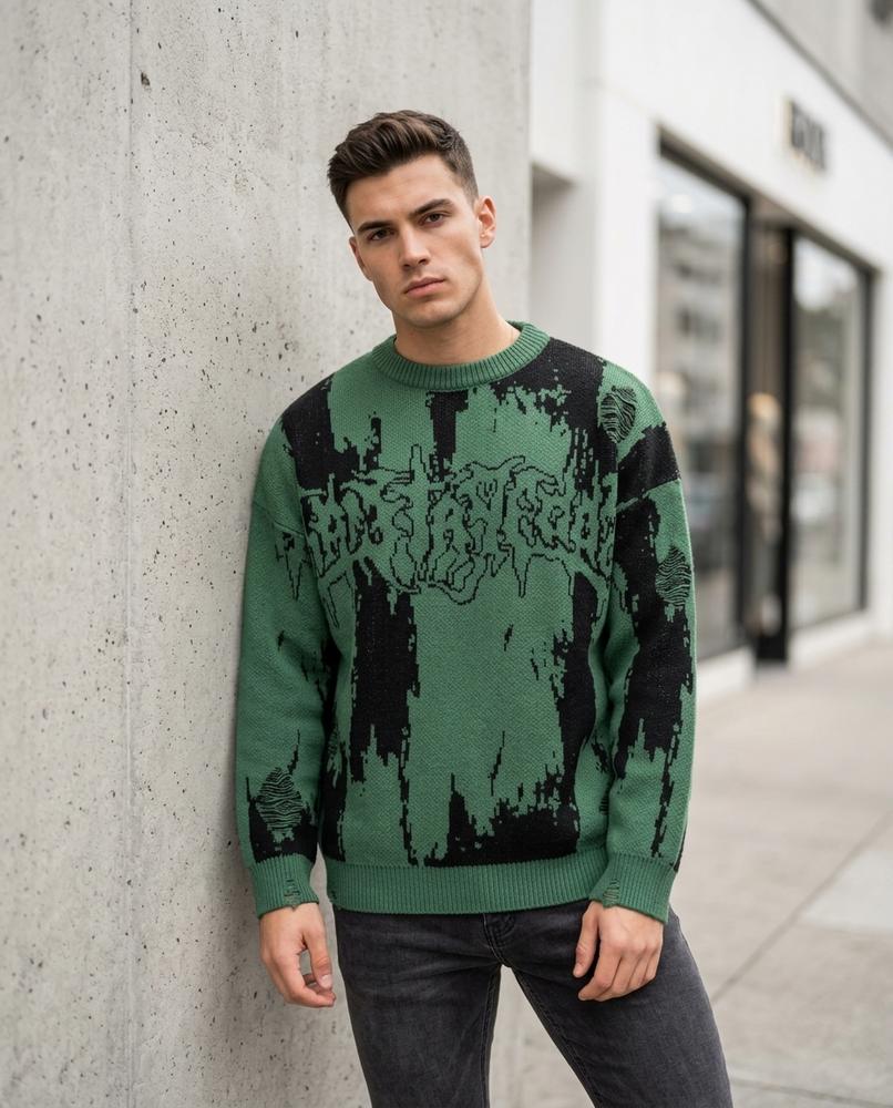 Zumieze - Lyren | Distressed Graphic Sweater Unisex