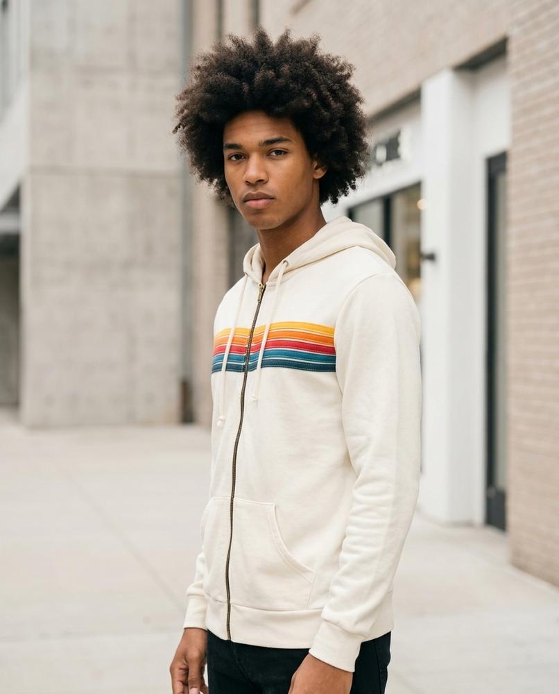 Zumieze - Vasen | Zip-Up Striped Hoodie Men