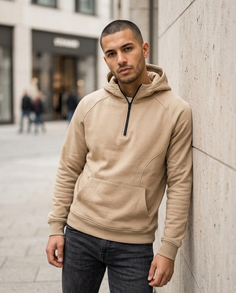 Zumieze - Miven | Quarter-Zip Contoured Hoodie Men