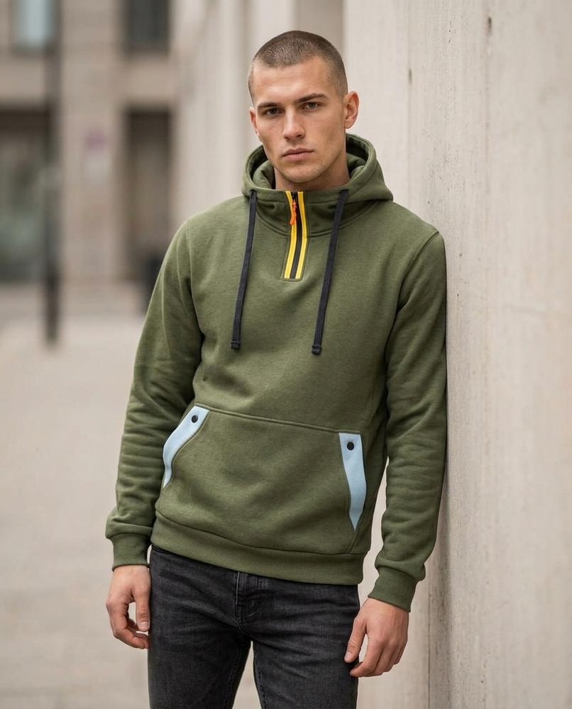 Zumieze - Ramon | Quarter-Zip Color-Block Hoodie Men