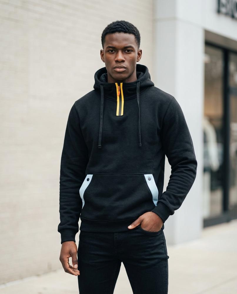 Zumieze - Ramon | Quarter-Zip Color-Block Hoodie Men