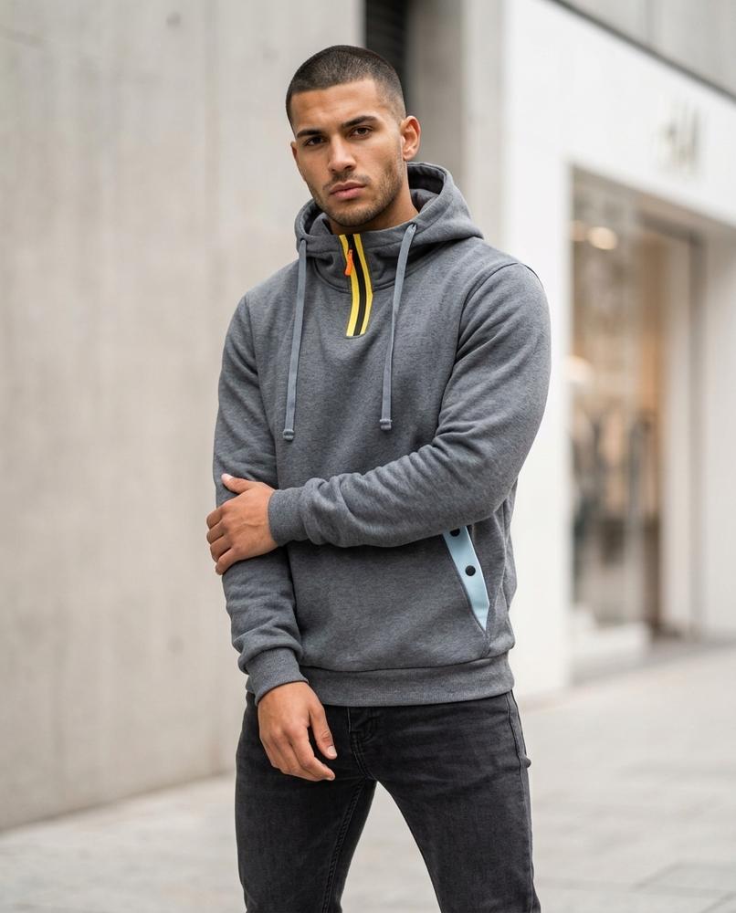 Zumieze - Ramon | Quarter-Zip Color-Block Hoodie Men