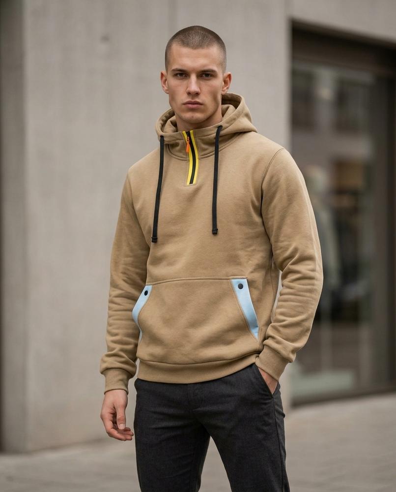 Zumieze - Ramon | Quarter-Zip Color-Block Hoodie Men