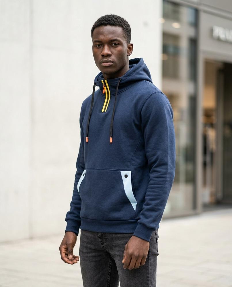 Zumieze - Ramon | Quarter-Zip Color-Block Hoodie Men