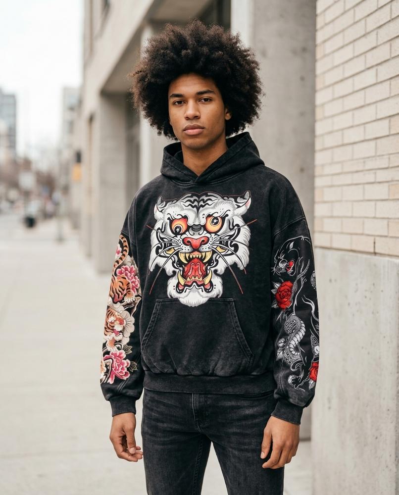 Zumieze - Lehal | Printed Washed Hoodie Unisex