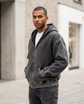 Zumieze - Zamin | Zip-Up Washed Hoodie Men