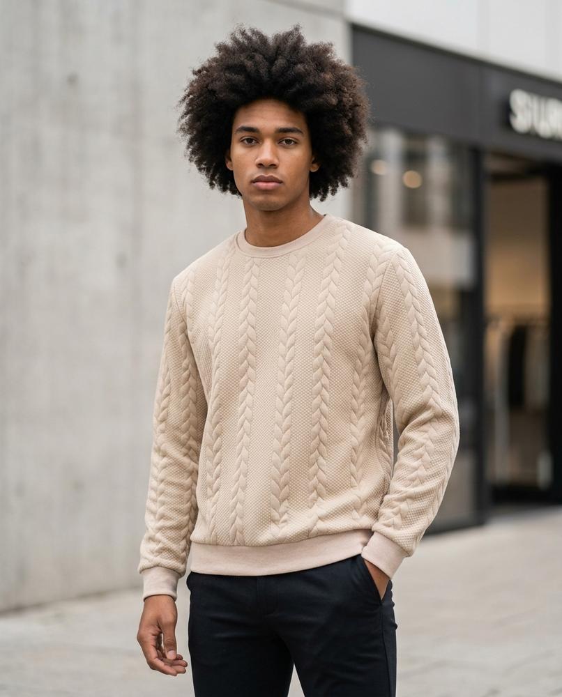 Zumieze - Rital | Cable-Knit Crew-Neck Sweater Men