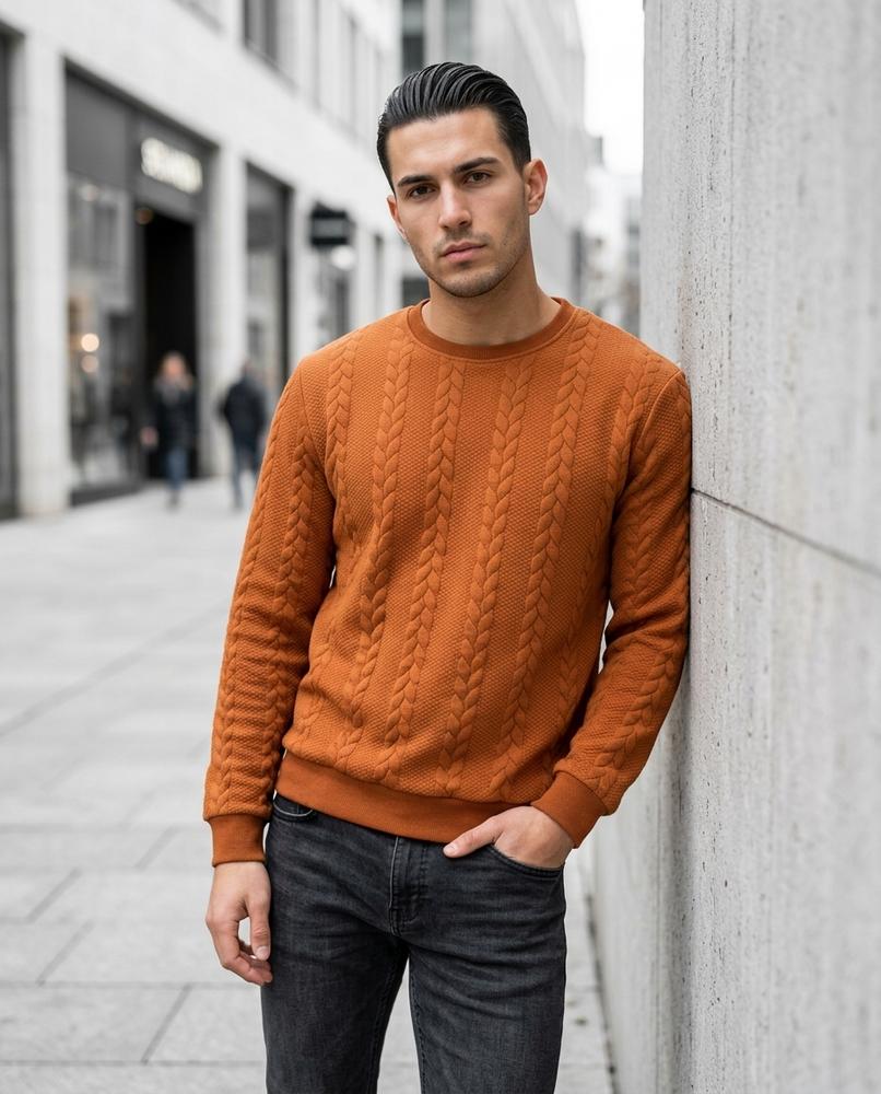 Zumieze - Rital | Cable-Knit Crew-Neck Sweater Men
