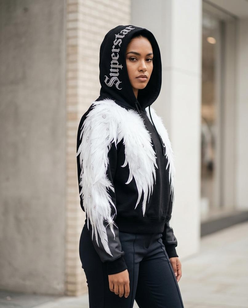 Zumieze - Kaven | Feathered Embellished Hoodie Women