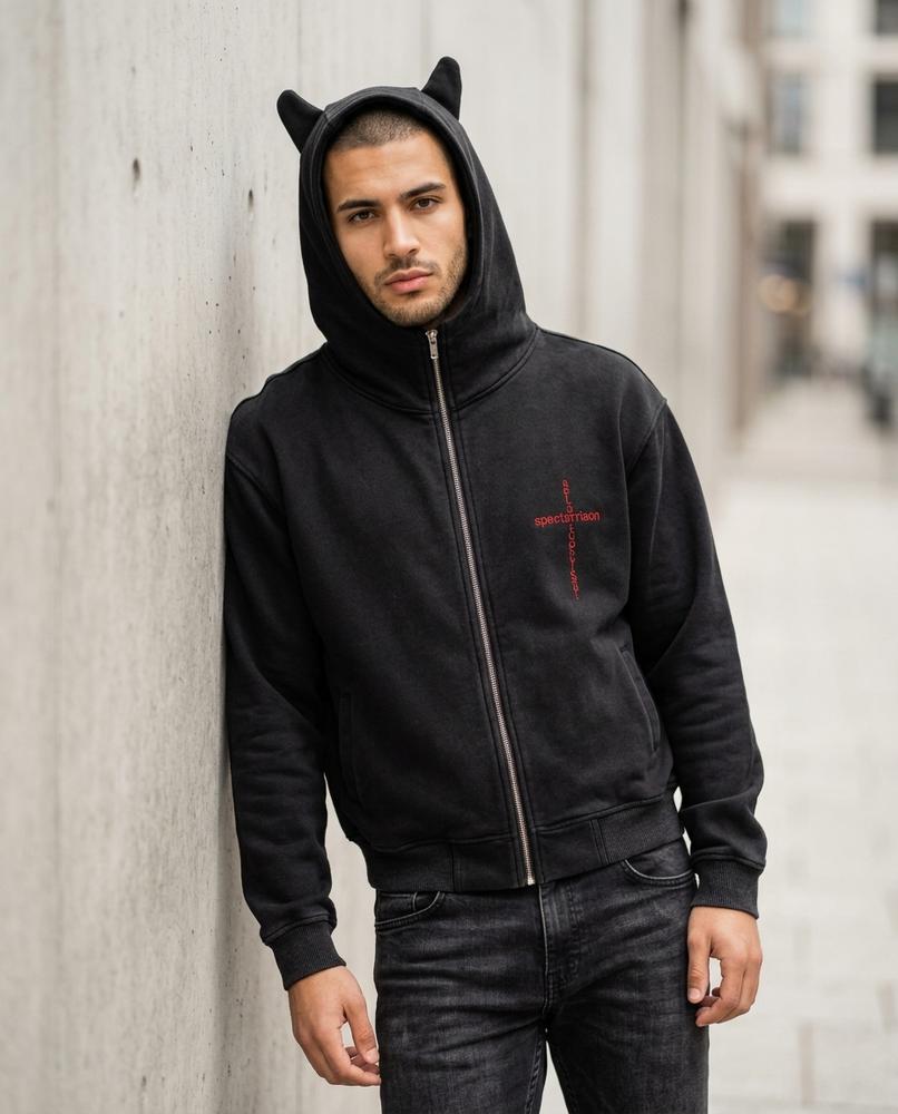 Zumieze - Sazan | Zip-Up Washed Hoodie Unisex