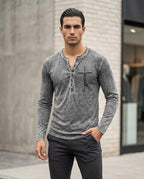 Zumieze - Zamor | Washed Henley T-Shirt Men
