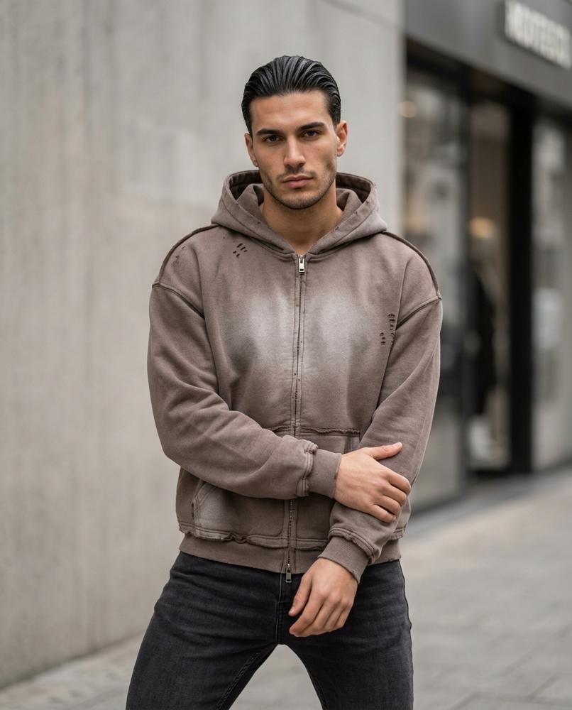 Zumieze - Tasel | Zip-Up Washed Hoodie Men