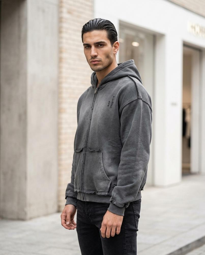 Zumieze - Tasel | Zip-Up Washed Hoodie Men