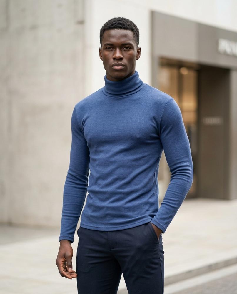 Zumieze - Kasin | Slim-Fit Solid-Color Turtleneck Sweater Men