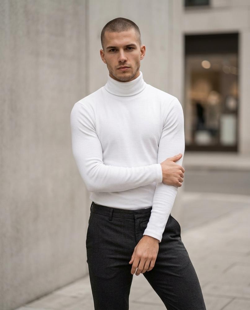 Zumieze - Kasin | Slim-Fit Solid-Color Turtleneck Sweater Men
