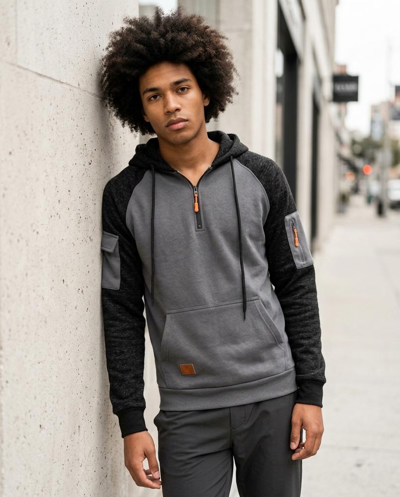Zumieze - Carel | Two-Tone Quarter-Zip Hoodie Men