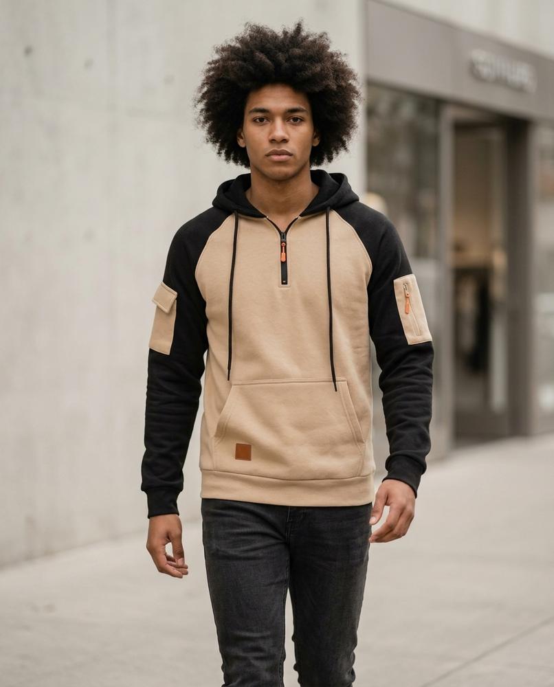 Zumieze - Carel | Two-Tone Quarter-Zip Hoodie Men