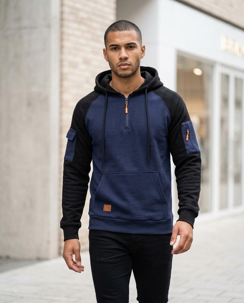 Zumieze - Carel | Two-Tone Quarter-Zip Hoodie Men