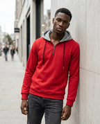 Zumieze - Lerev | Two-Tone Quarter-Zip Hoodie Men