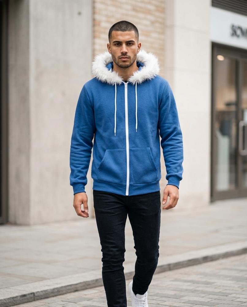 Zumieze - Zalin | Zip-Up Fur-Trimmed Hoodie Unisex